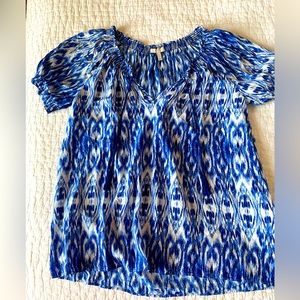Joie blouse elastic sleeve v-neck size L